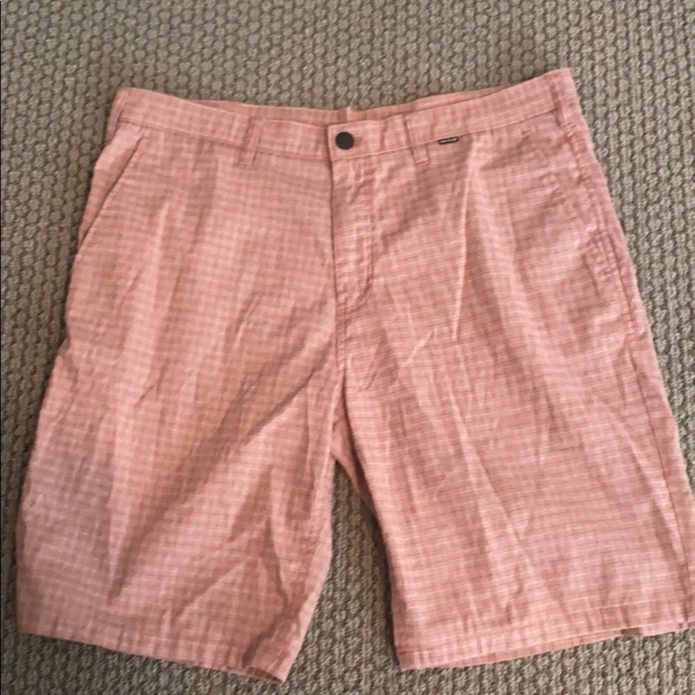 Men’s Hurley red plaid shorts. Size 34
